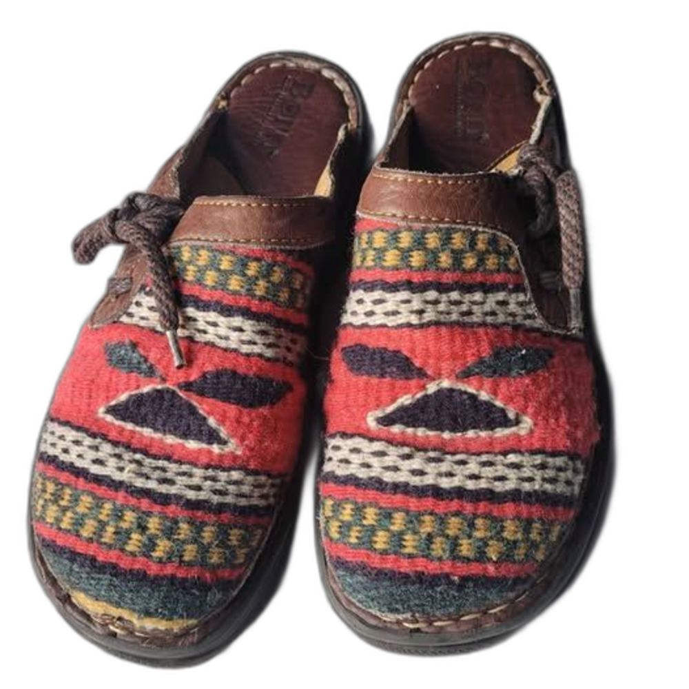 Born leather Aztec clogs size 8